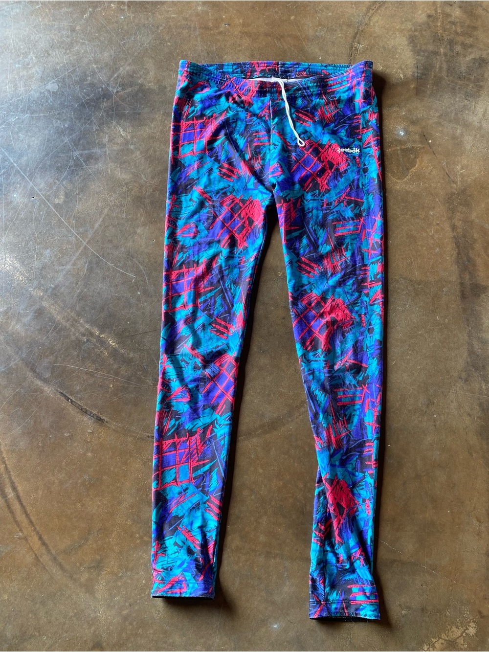 VTG 80s 90s Reebok Women’s Vibrant Abstract Pattern Active Leggings